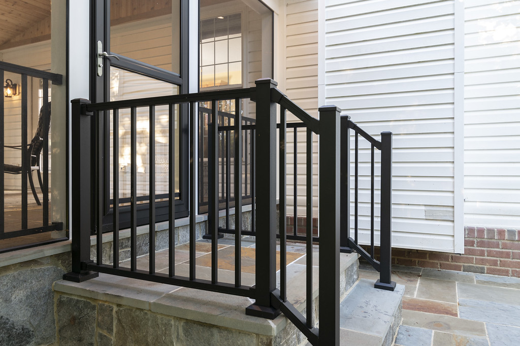 Fulton screened porch, Trex deck, and flagstone patio